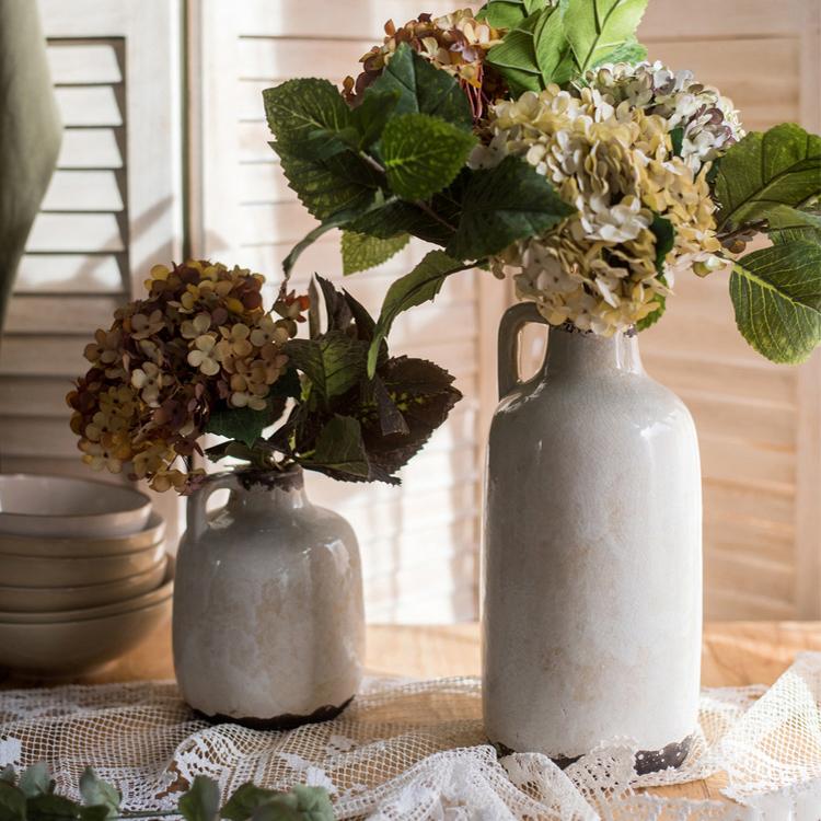 Glazed Pottery Vase with Handle