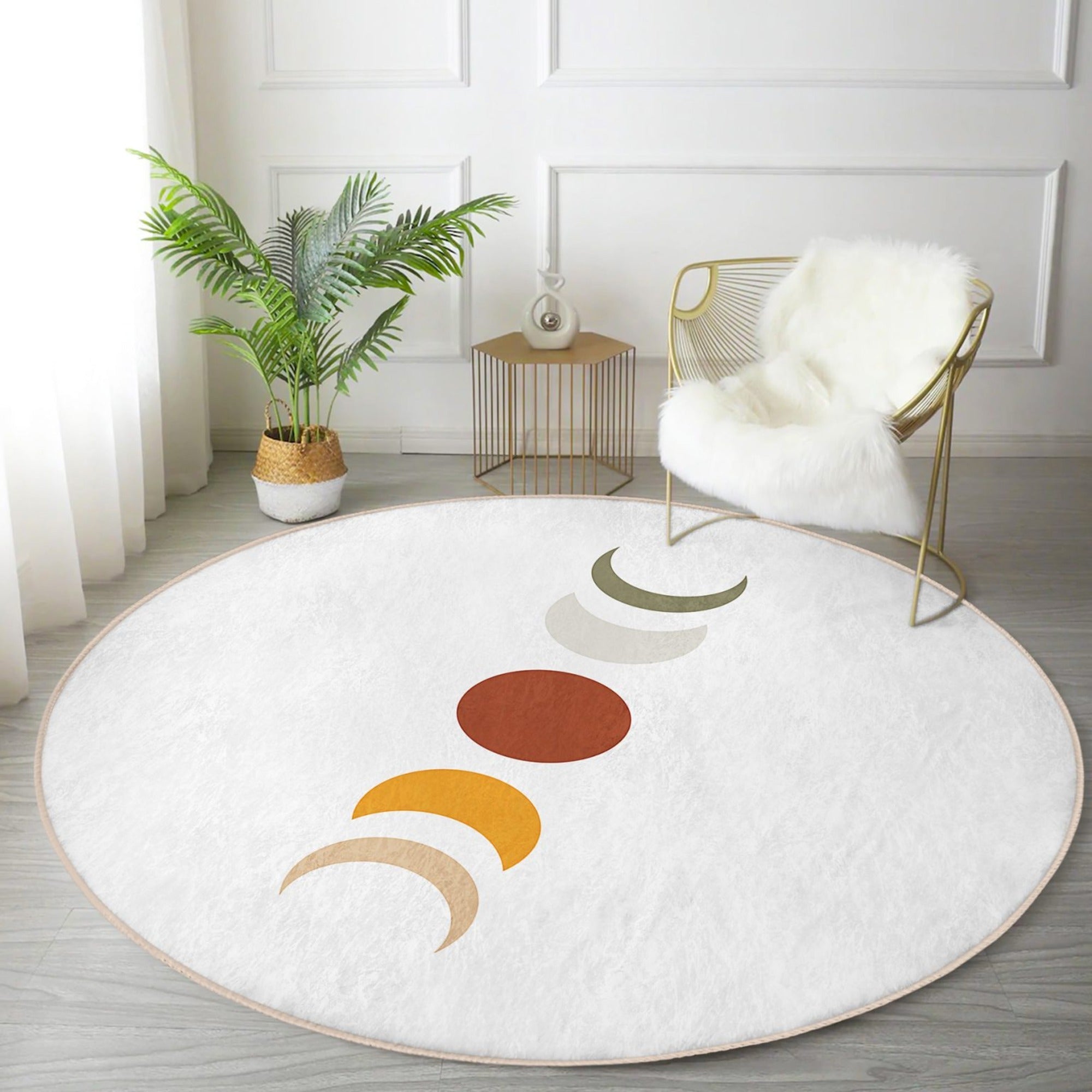 Moon Pattern Round Rug