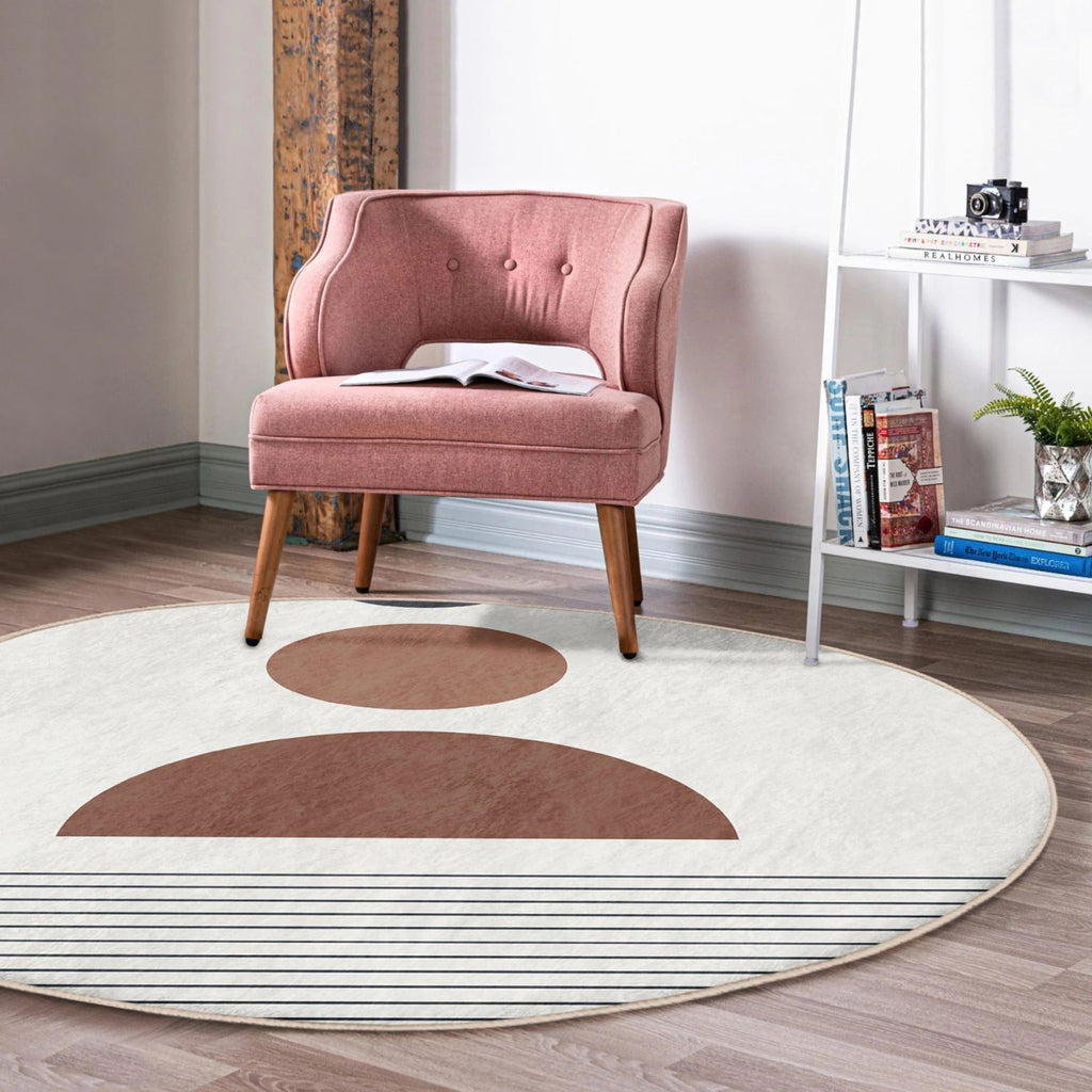 Abstract Geometric Round Rug