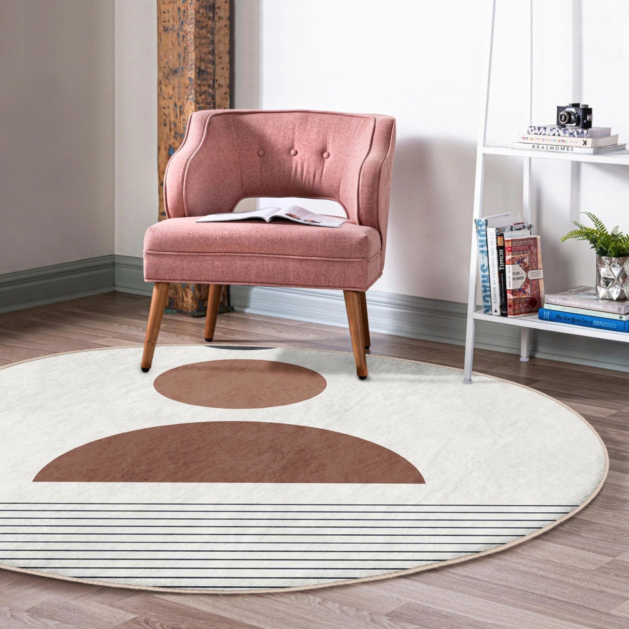 Abstract Geometric Round Rug