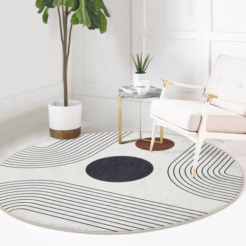 Abstract Minimalist Circle Rug