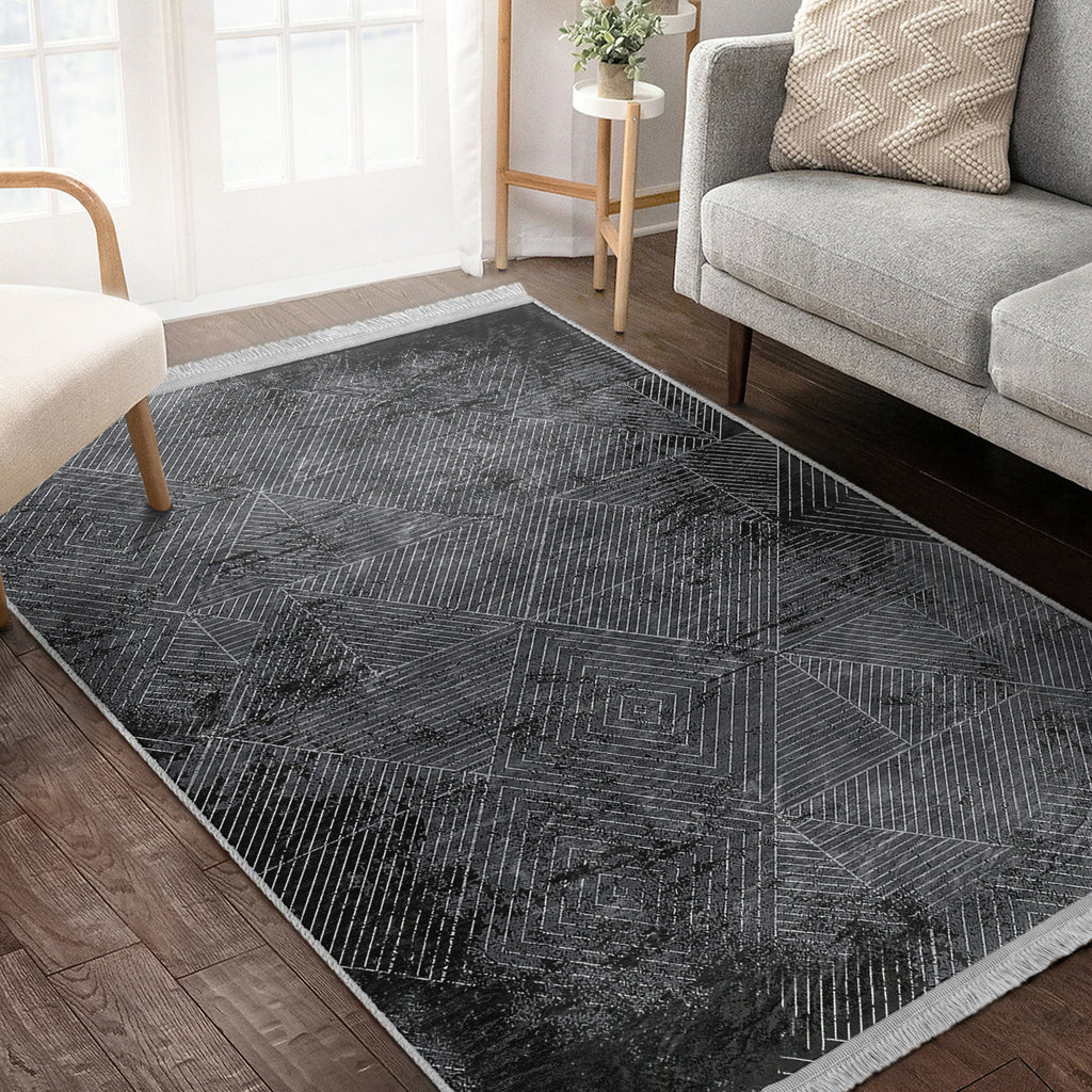 Geometric Pattern Washable Area Rug