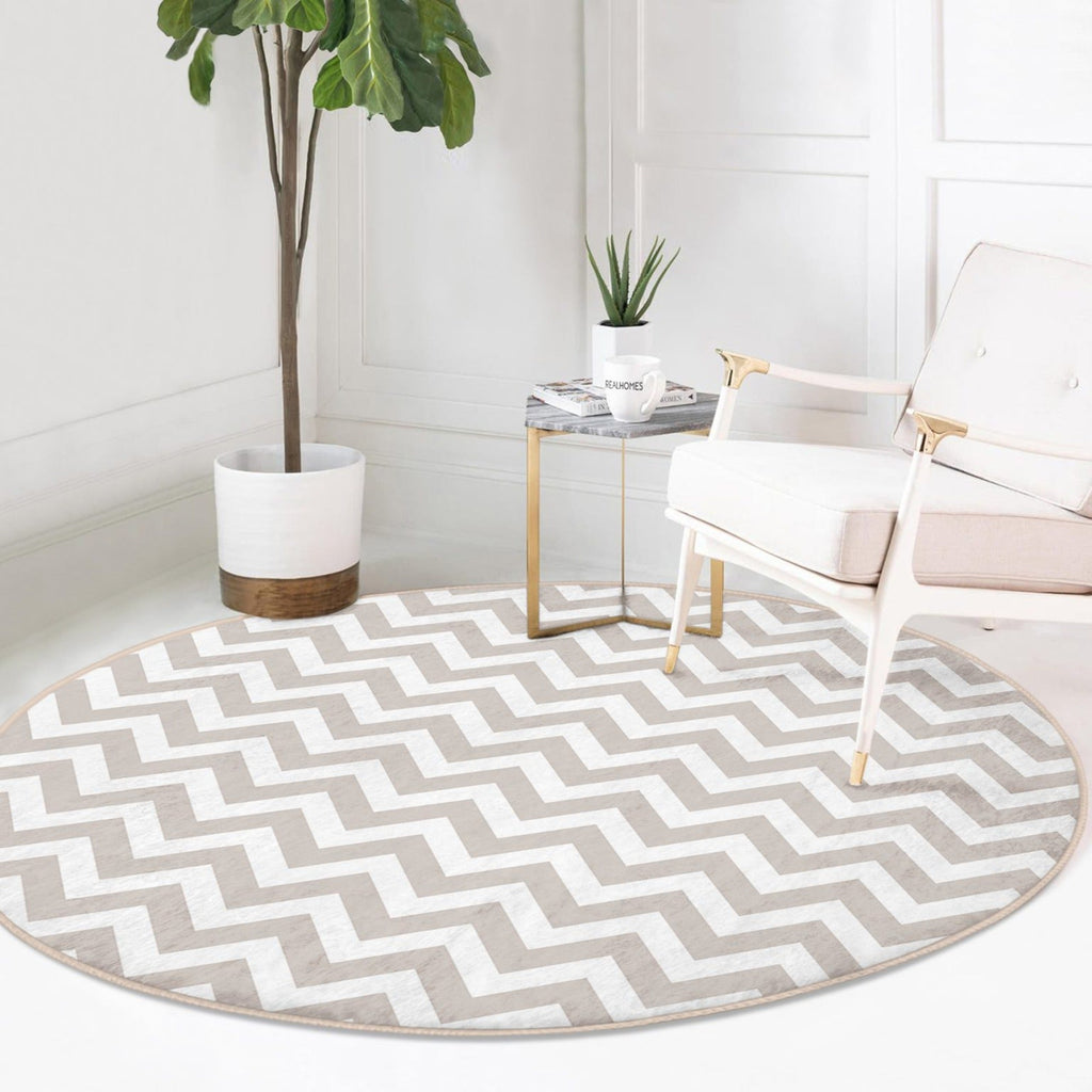 Round Washable Bedroom Rug