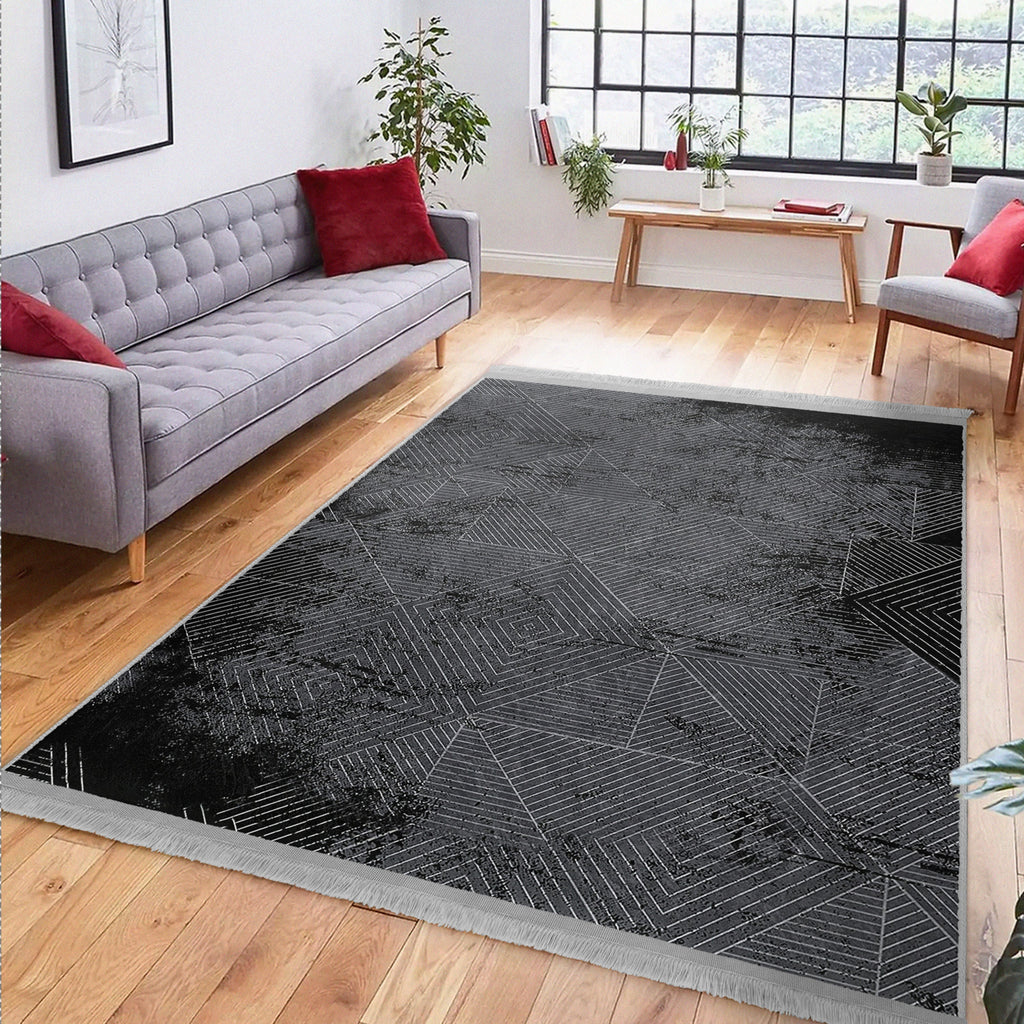 Geometric Pattern Washable Area Rug