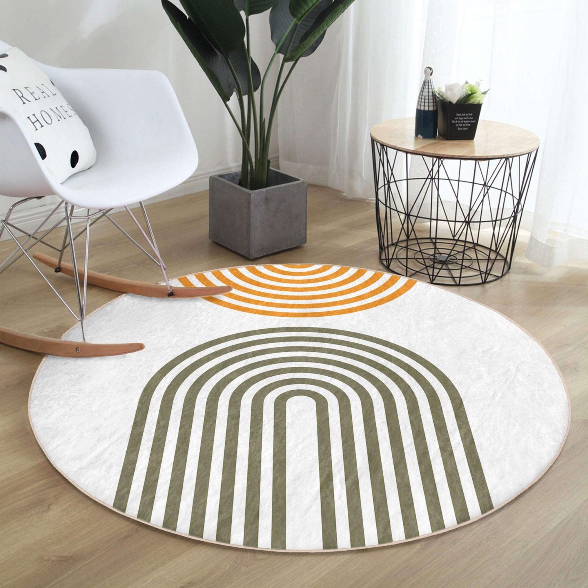 Boho Abstract Round Area Rug