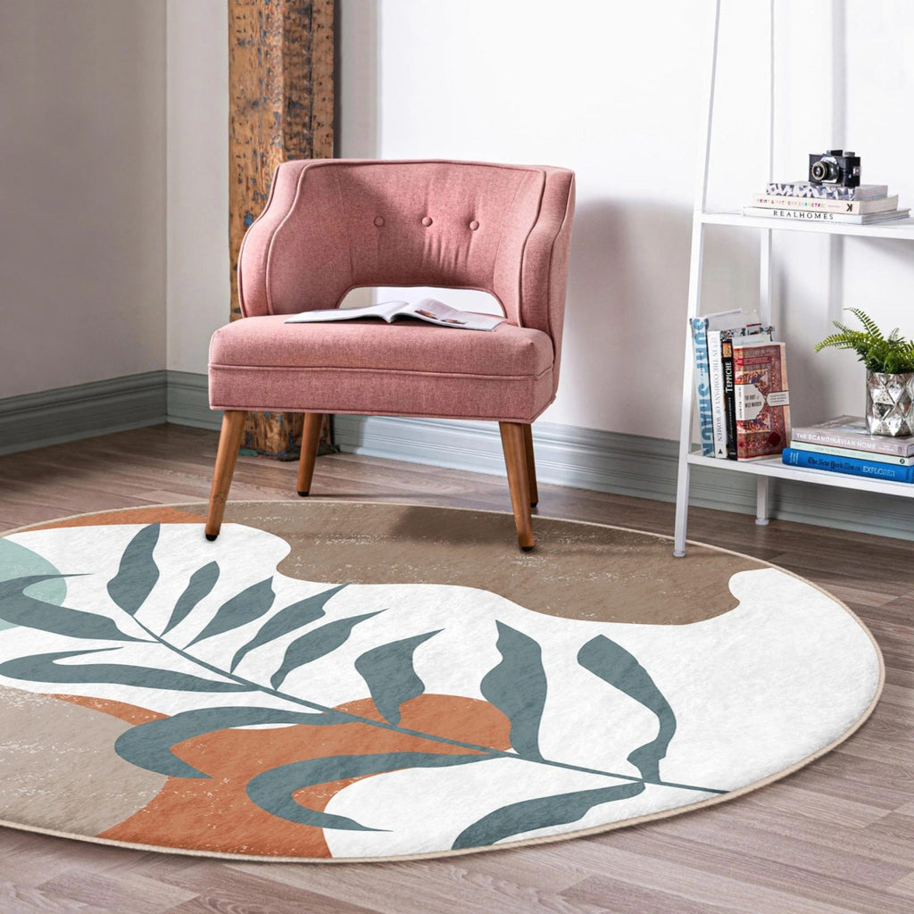 Minimalist Abstract Round Rug