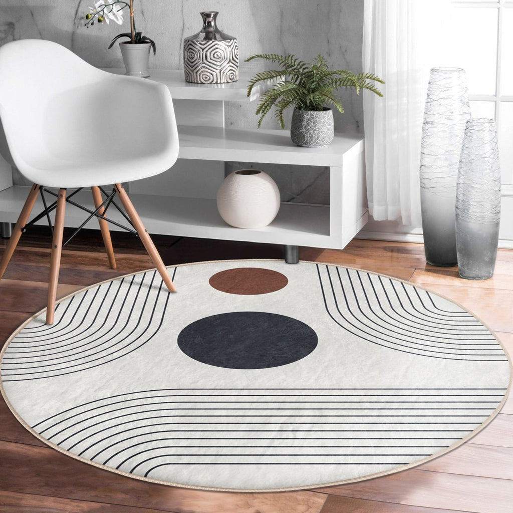 Abstract Minimalist Circle Rug
