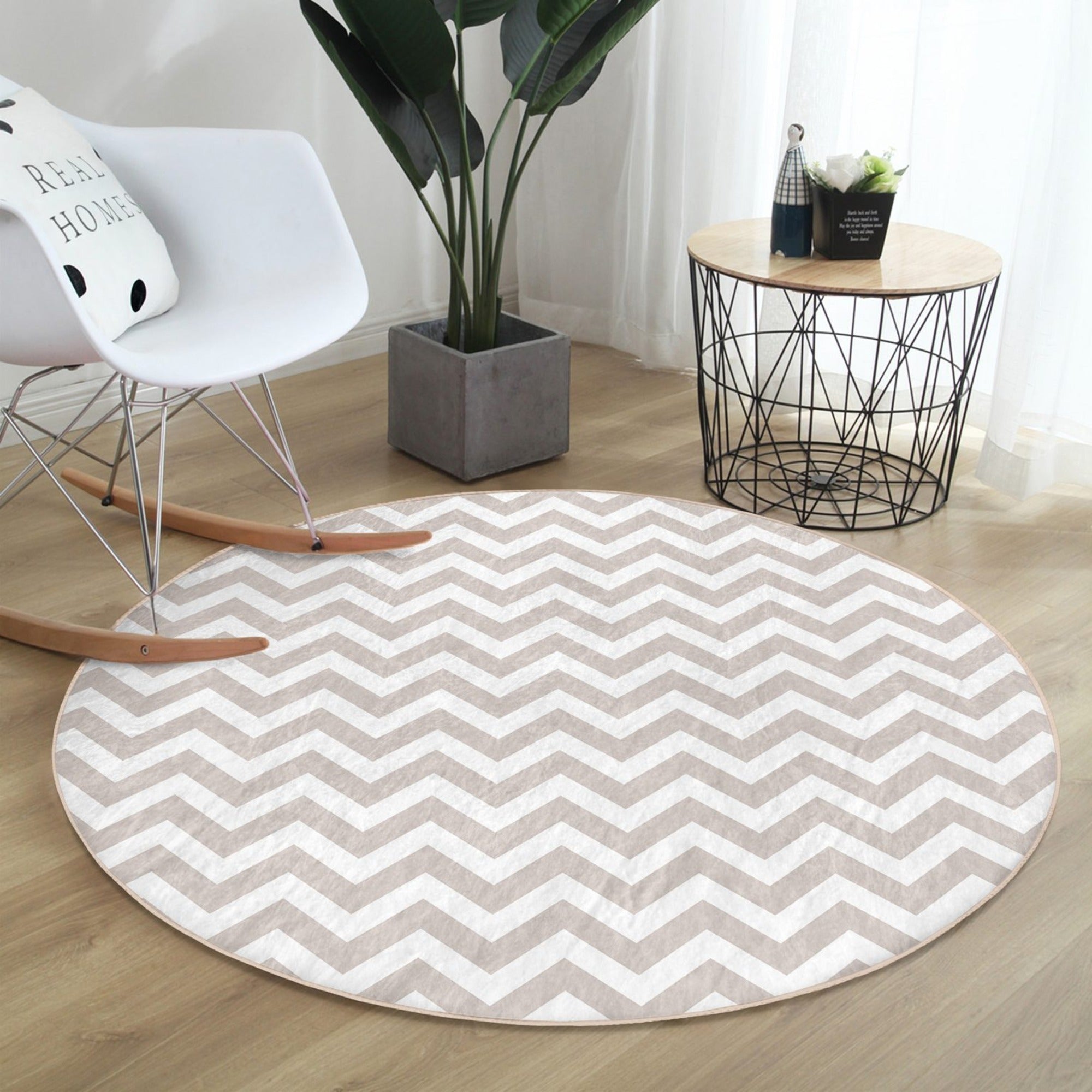 Round Washable Bedroom Rug