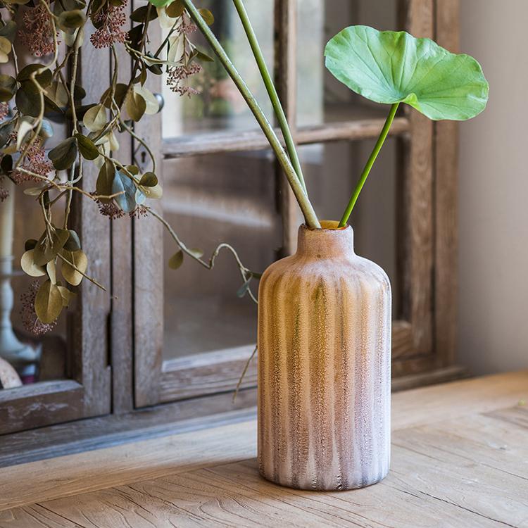 Hand-Blown Frosted Art Glass Vase