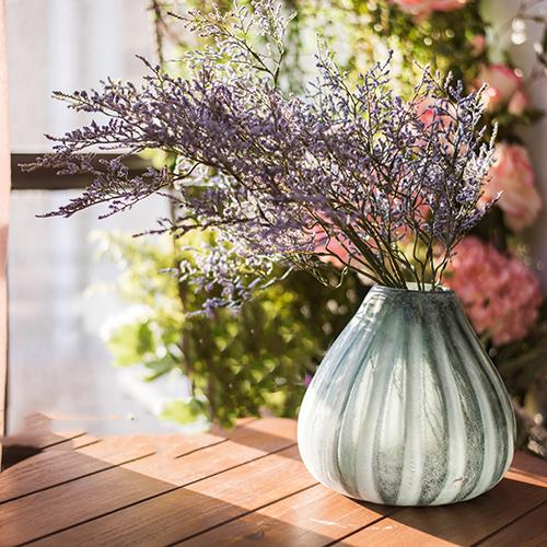Hand-Blown Frosted Art Glass Vase