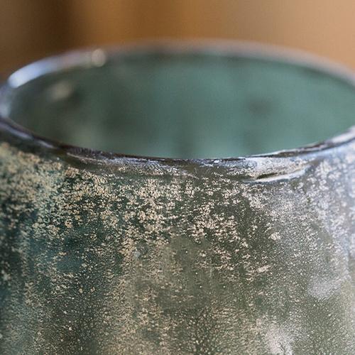 Hand-Blown Frosted Art Glass Vase
