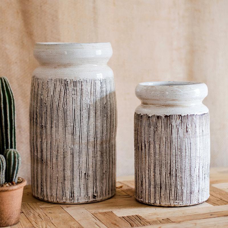 Abstract Stripe Ceramic Vase