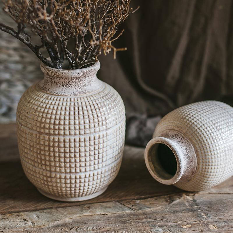White Textured Porcelain Vase