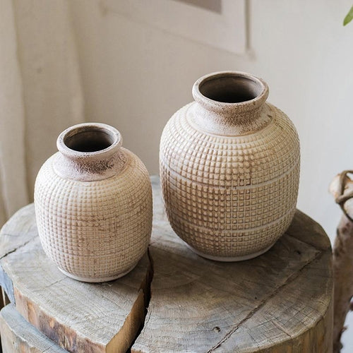 White Textured Porcelain Vase