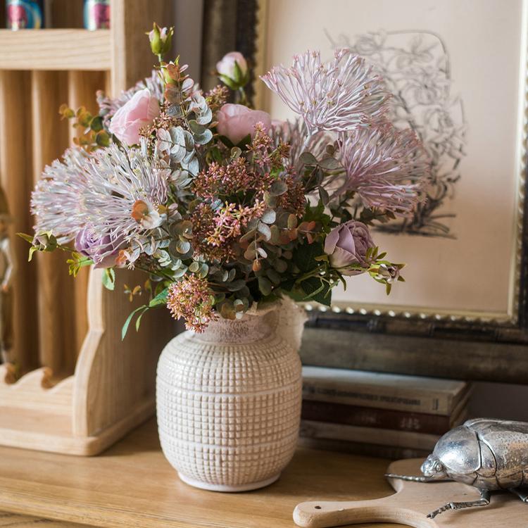 White Textured Porcelain Vase