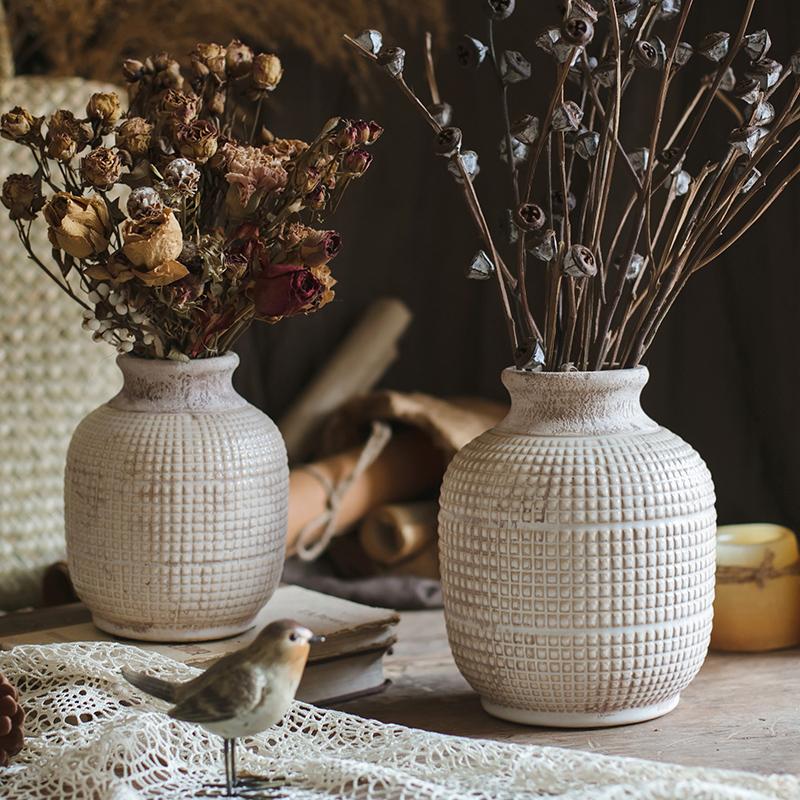 White Textured Porcelain Vase
