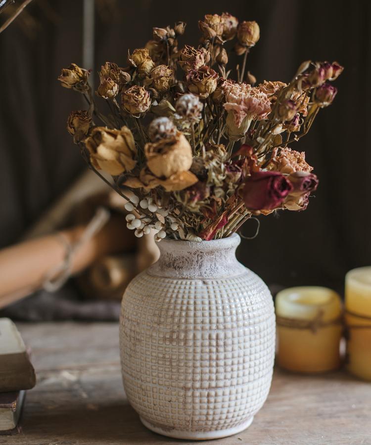 White Textured Porcelain Vase