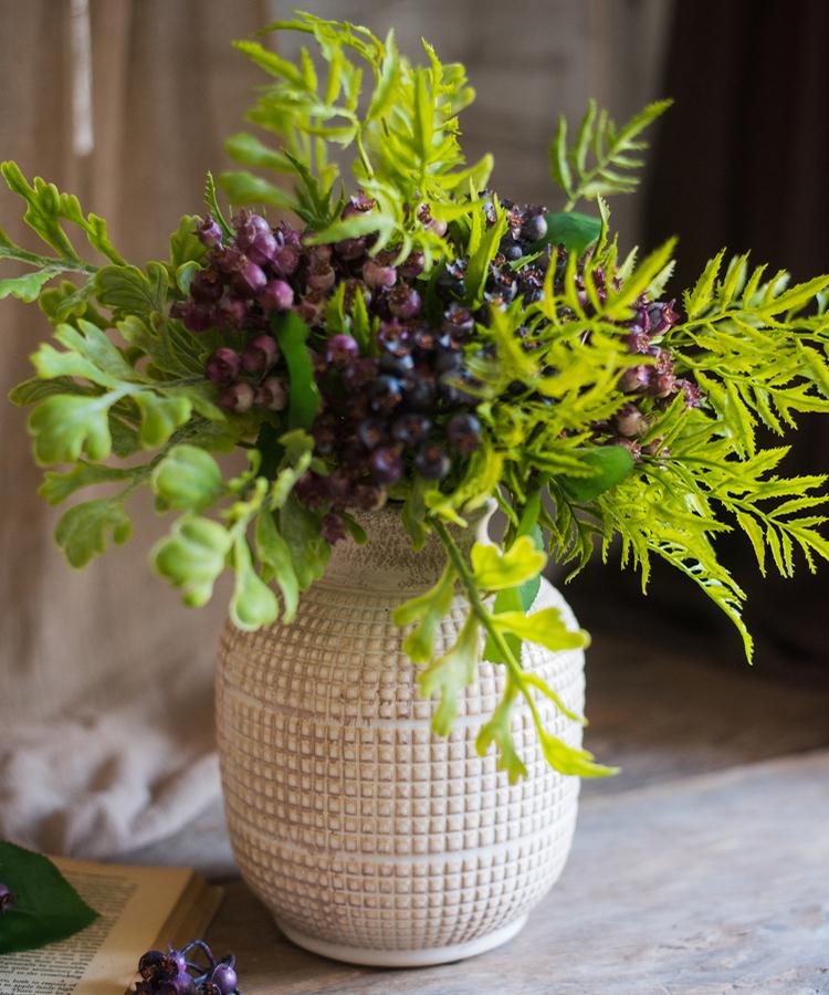 White Textured Porcelain Vase
