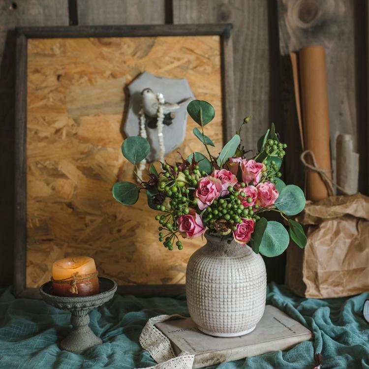 White Textured Porcelain Vase